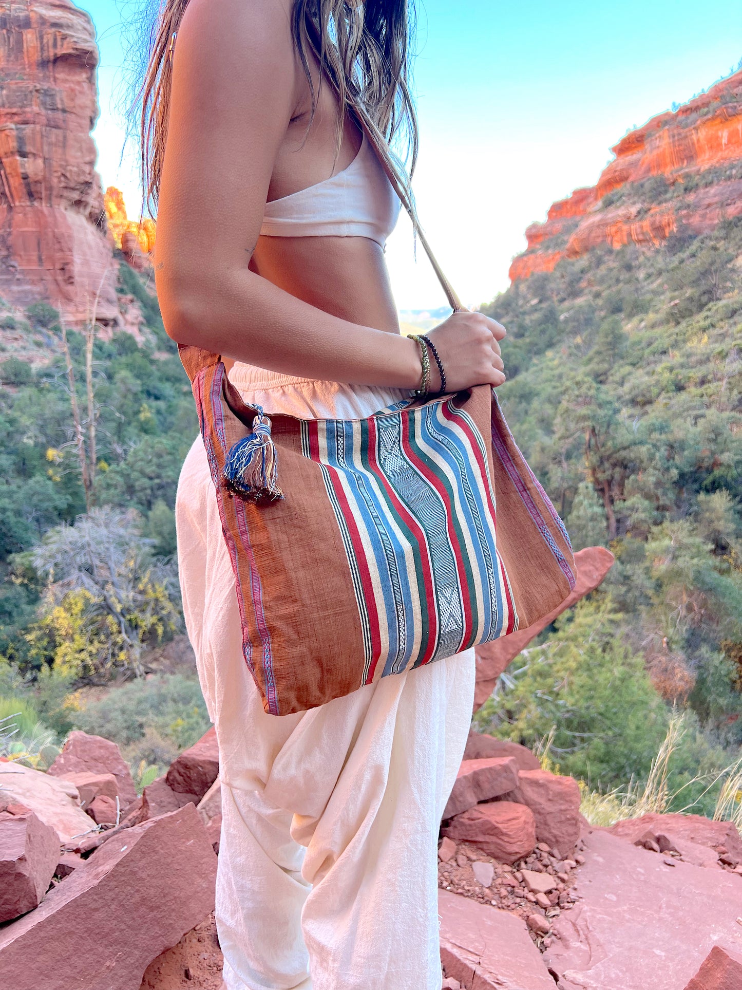 Shoulder Bag: Handwoven Cotton Natural Dye