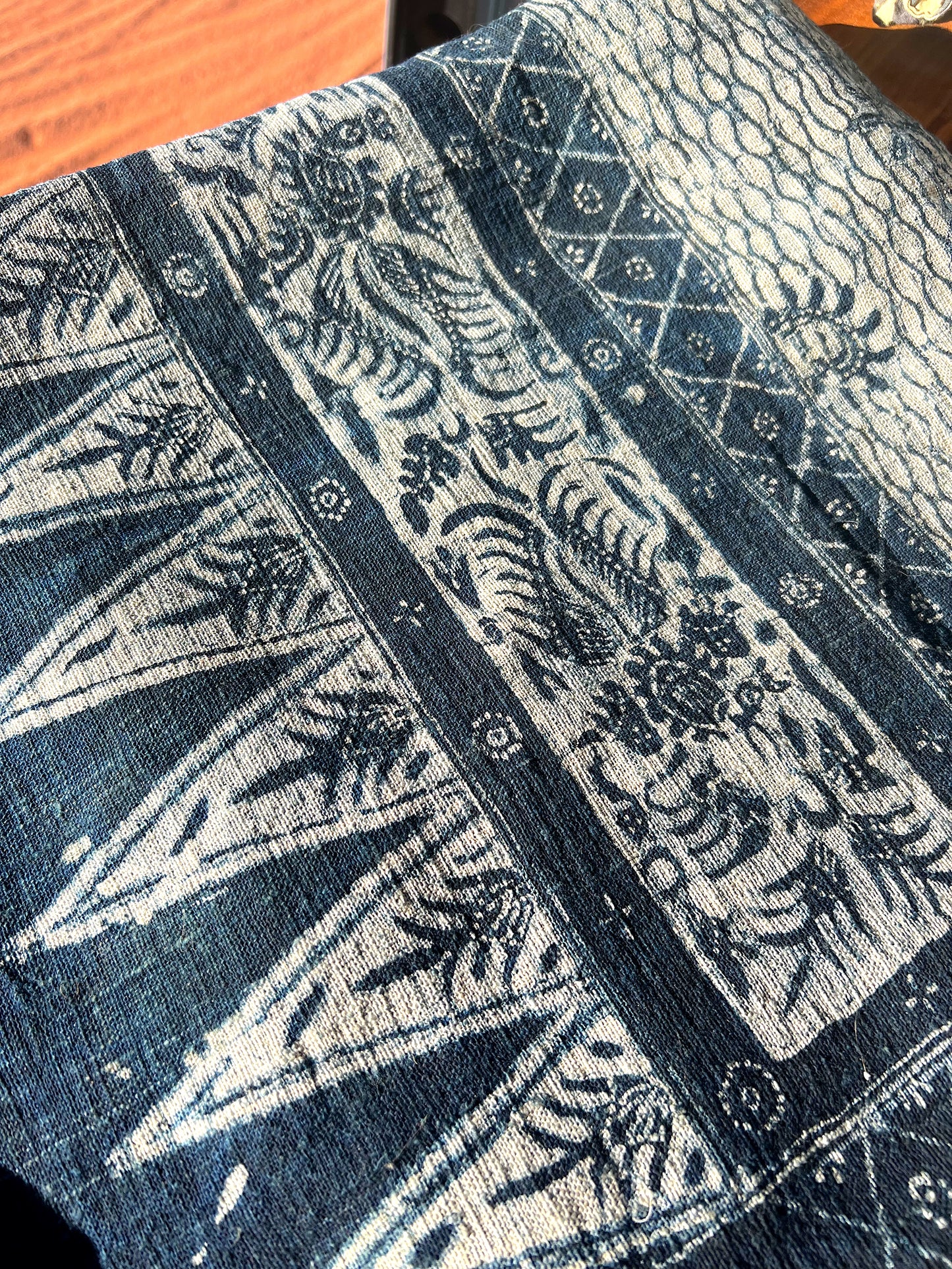 Batik Handwoven Natural Indigo Dye River Theme